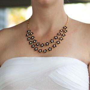 Kate Spade Gold and Black Floral Necklace